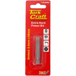 S/d Power Bit 6mmx50mm Slotted 1/cd